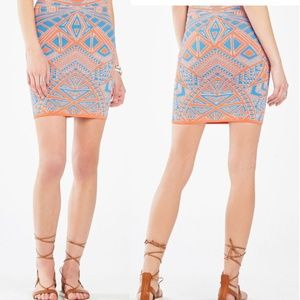 Body-con Pavel Medallion Knit Jacquard Power Skirt